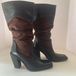 ANTONIO MELANI Black and Brown Heeled Boots